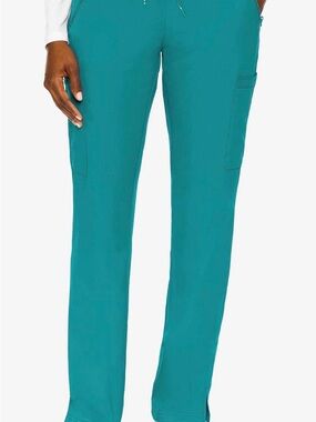 Med Couture Teal Straight-Leg Scrub Pants
